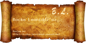 Bocke Leonidász névjegykártya